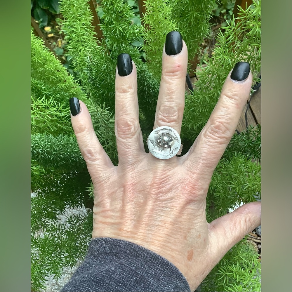 Buffalo nickel ring, size 8